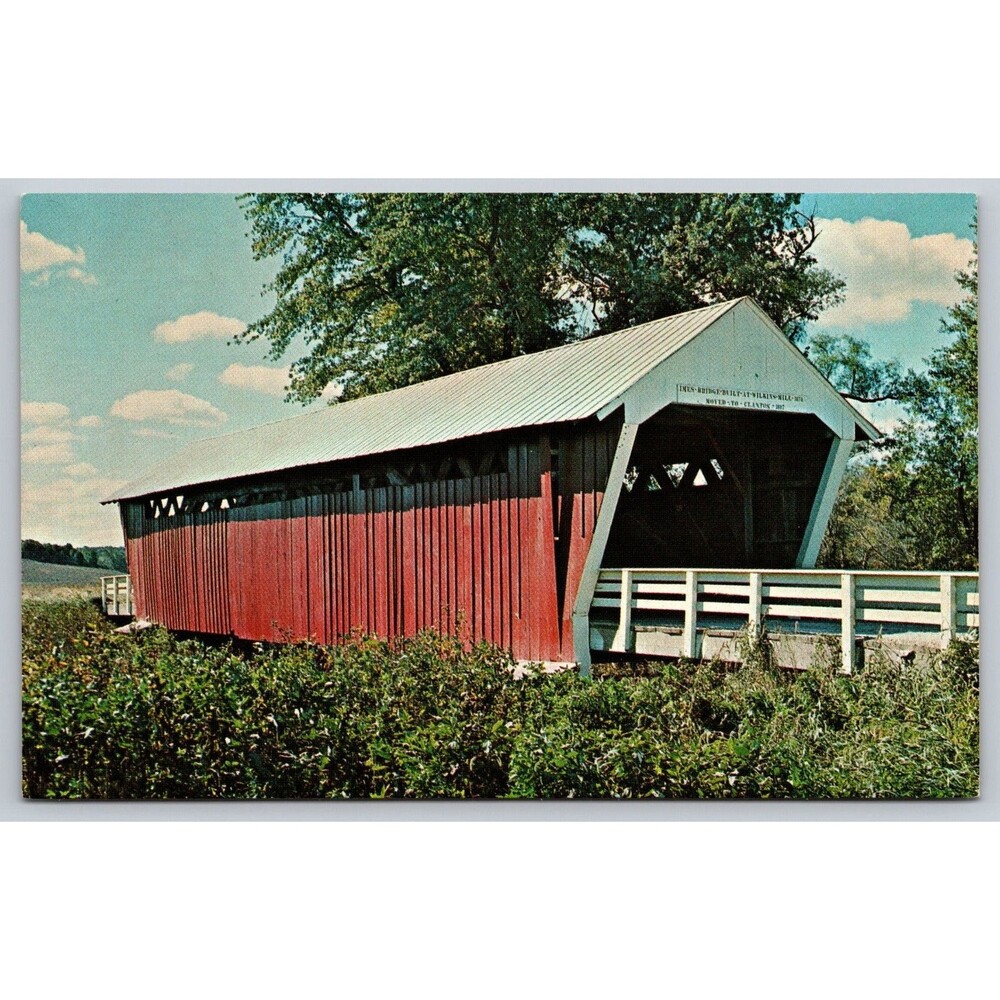 Postcard Iowa Winterset Imes Bridge Spans Clanton Creek Unposted c1970s IA